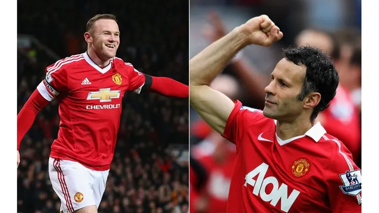 Terry Fincher/Daily Express/Hulton Archive; Dean Mouhtaropoulos/Getty Images - Wayne Rooney e Ryan Giggs do Manchester United