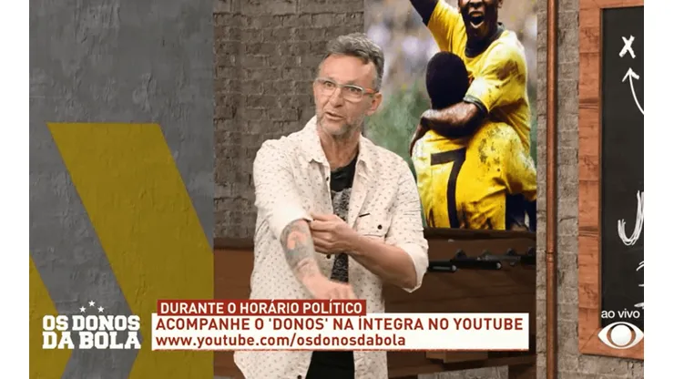 Neto, no programa "Os Donos da Bola" de hoje (Foto: Reprodução/YouTube)