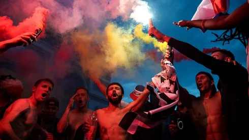 Fans Celebrate The Outcome Of The World Cup Final Between France And Croatia
