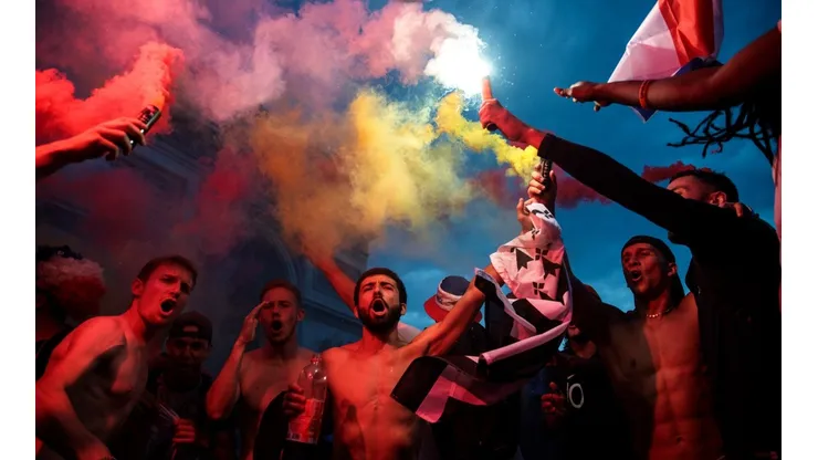 Fans Celebrate The Outcome Of The World Cup Final Between France And Croatia