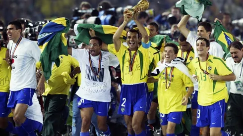 Brazil celebrate world cup 2002
