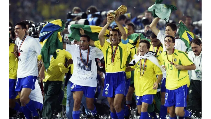 Brazil celebrate world cup 2002