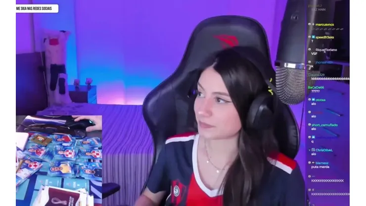 Streamer Yayah durante a live