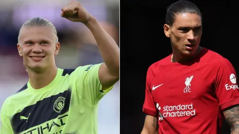 Mike Hewitt/Getty Images; Julian Finney/Getty Images - Haaland e Darwin Núñez