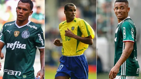 Foto: Marcello Zambrana/AGIF; Stu Forster/Getty Images - Gabriel Veron, Rivaldo e Gabriel Jesus