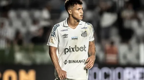 Marcos Leonardo, do Santos, ajudou a evitar que invasor acertasse voadora em Cássio (Foto: Ivan Storti/Santos FC)