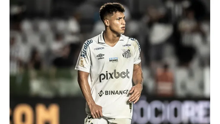 Marcos Leonardo, do Santos, ajudou a evitar que invasor acertasse voadora em Cássio (Foto: Ivan Storti/Santos FC)