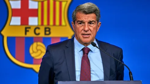 President, Joan Laporta Of FC Barcelona Press Conference