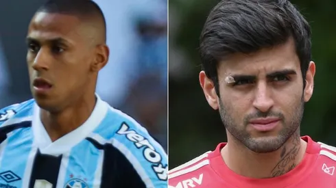 Bruno Alves e Liziero deram entrevista após o jogo (Foto: Maxi Franzoi e Marcello Zambrana/AGIF)