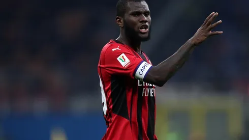 Franck Kessie of Ac Milan gestures during the Coppa Italia