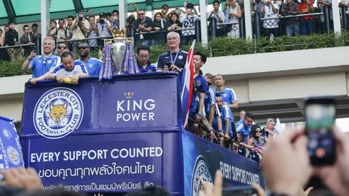 The celebration of Leicester City league trophy in Bangkok