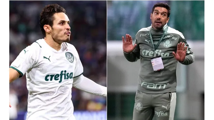 Raphael Veiga e Abel Ferreira, meia e treinador do Palmeiras, respectivamente (Foto: Getty Images)