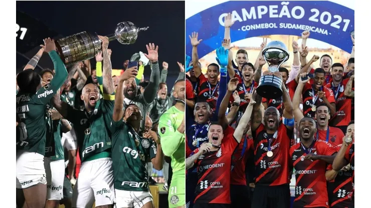 Palmeiras e Athletico são os campeões continentais de 2021 (Foto: Getty Images)