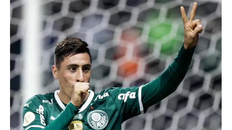 Merentiel comemora gol com a camisa do Palmeiras (Foto: Getty Images)