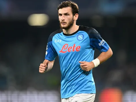 Grande destaque da Champions, Khvicha Kvaratskhelia, do Napoli, entra na mira de gigante da Premier League