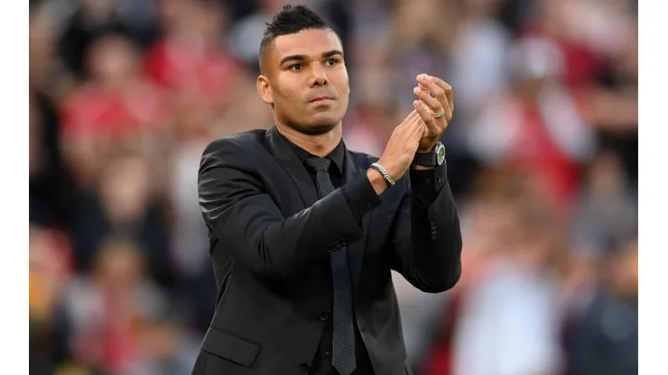 Casemiro, durante sua apresentação no Manchester United (Foto: Getty Images)