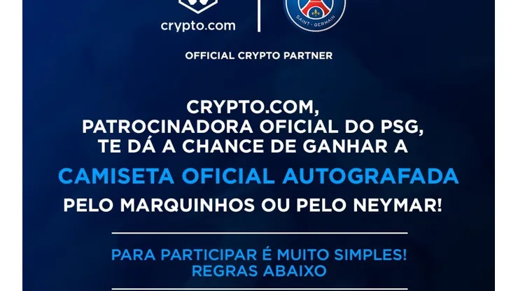 Crypto.com promove sorteio de duas camisas do PSG (Foto: Reprodução)