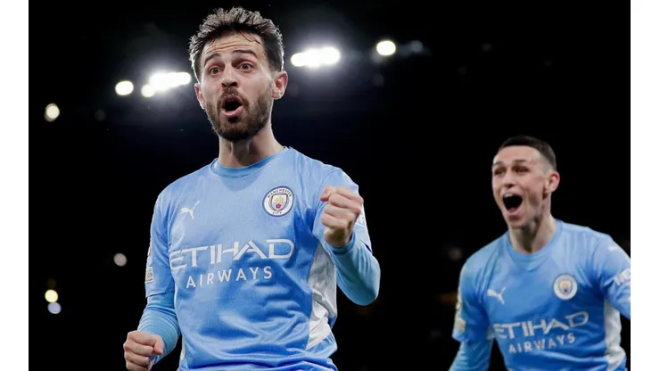 Bernardo Silva comemora o gol marcado contra o Real Madrid (Foto: Getty Images)
