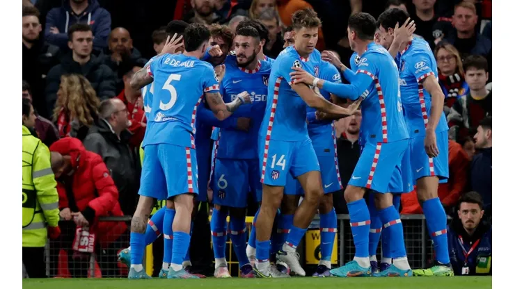 Jogadores do Atlético de Madrid comemoram gol (Foto: Getty Images)