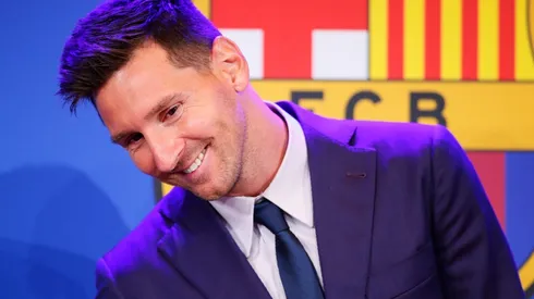 Lionel Messi of Barcelona Press Conference