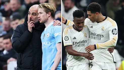 Pep Guardiola quer Bellingham por De Bruyne, e Real Madrid tem decisão oficial. Foto: Alex Levesey & Gonzalo Arroyo Moreno/Getty Imagens