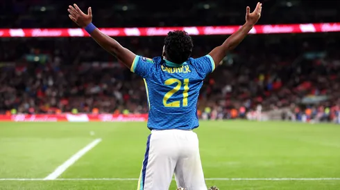 Endrick em partida pela Seleção Brasileira