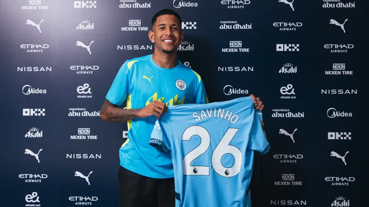 Savinho escolheu usar a camisa 26 no Manchester City. (Foto: Divulgação | Manchester City)