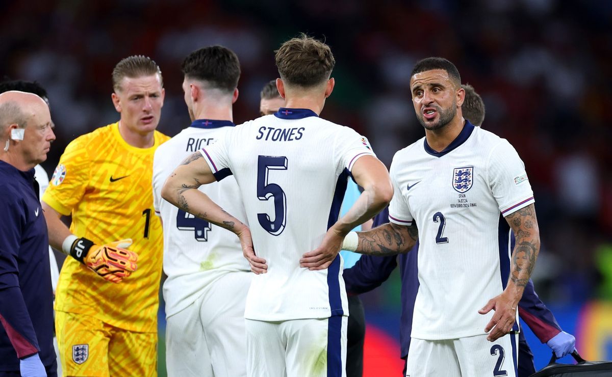 Jordan Rice Declan Eurocopa: Declan Rice e Jordan Pickford são flagrados discutindo em final