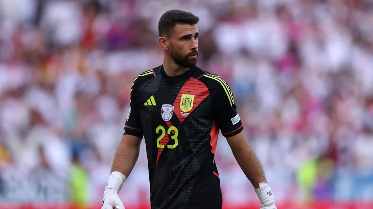 Unai Simón foi o titular do gol da Espanha na Eurocopa 2024. (Photo by Dean Mouhtaropoulos/Getty Images)
