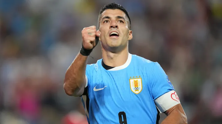 Suárez comemora seu gol contra o Canadá. (Photo by Grant Halverson/Getty Images)