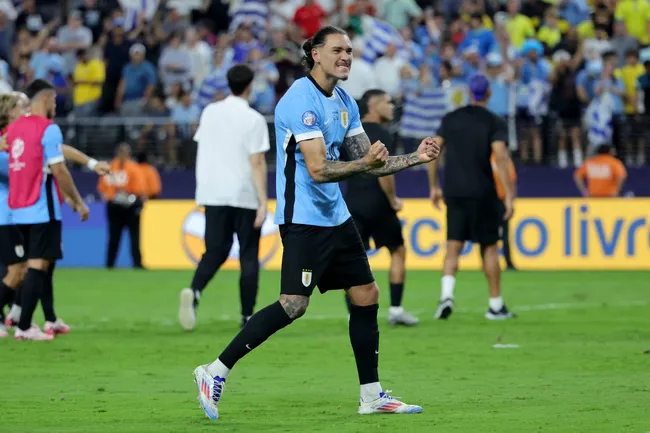 Darwin Núñez foi um dos artilheiros do Uruguai nesta Copa América com dois gols em cinco jogos.. (Photo by Ethan Miller/Getty Images)
