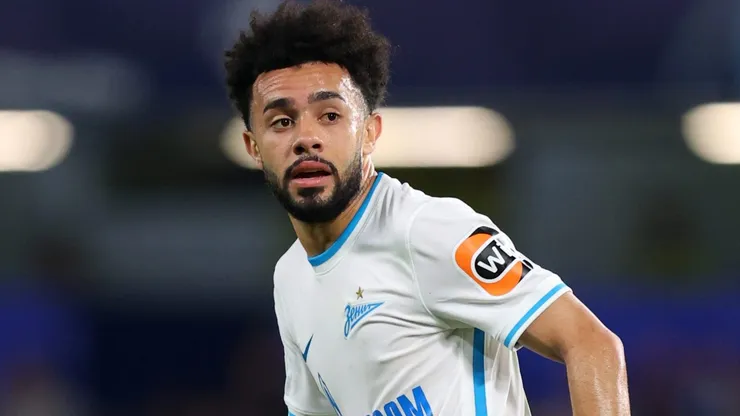 LONDON, ENGLAND - SEPTEMBER 14: Claudinho of Zenit Saint Petersburg during the UEFA Champions League group H match between Chelsea FC and Zenit St. Petersburg at Stamford Bridge on September 14, 2021 in London, England. (Photo by Catherine Ivill/Getty Images)