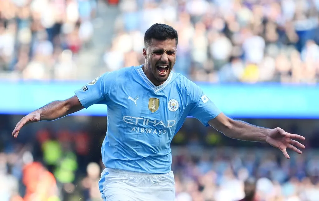 Rodri está ‘voando’ com a camisa do City (Foto: Justin Setterfield/Getty Images)