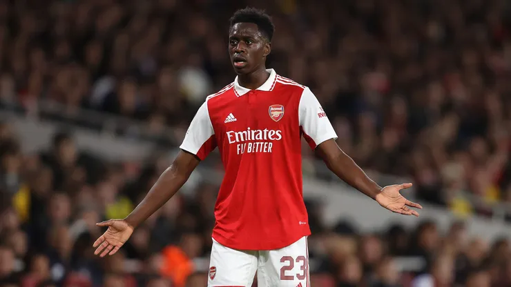 Albert Sambi Lokonga será emprestado pela terceira vez pelo Arsenal. (Photo by Julian Finney/Getty Images)