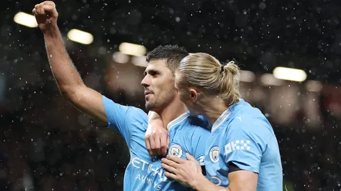 Rodri e Erling Haaland pelo Manchester City (Photo by Catherine Ivill/Getty Images)