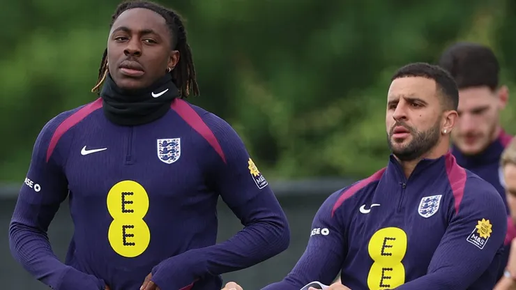 Eze e Walker pela Seleção da Inglaterra durante a Euro 2024 (Photo by Richard Pelham/Getty Images)