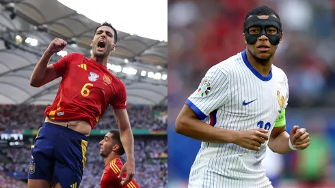 Espanhóis e franceses duelam pela semifinal da Eurocopa 2024 (Fotos: Alex Livesey/Getty Images e Carl Recine/Getty Images
