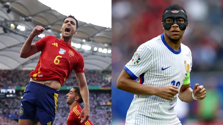 Espanhóis e franceses duelam pela semifinal da Eurocopa 2024 (Fotos: Alex Livesey/Getty Images e Carl Recine/Getty Images
