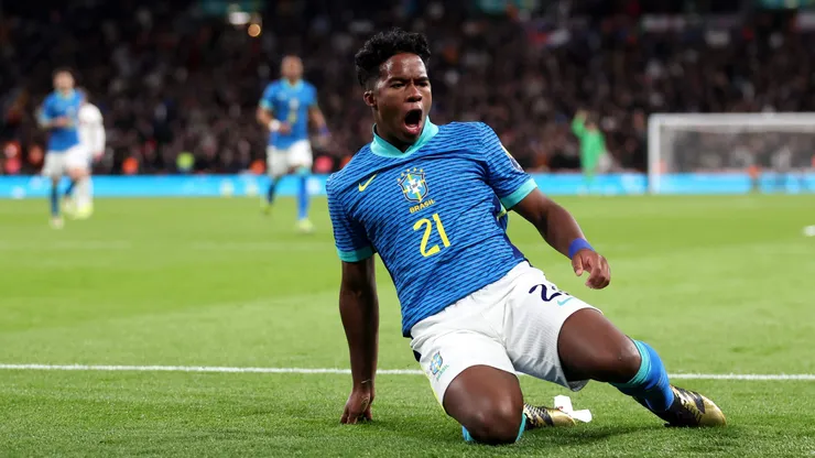 Endrick está com a seleção brasileira na disputa da Copa América. (Photo by Catherine Ivill/Getty Images)