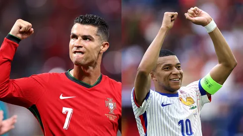 Cristiano Ronaldo (Photo by Alex Livesey/Getty Images) e Mbappé (Photo by Carl Recine/Getty Images)