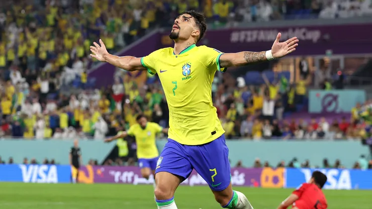 Lucas Paquetá comemorando gol pela Seleção Brasileira