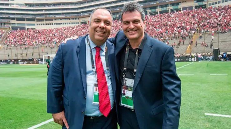 Braz e Spindel: dupla viajou nesta semana (Foto: Alexandre Vidal/Flamengo/Divulgação)