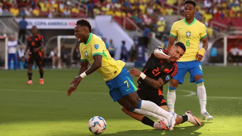 Vini Jr sofreu pênalti na Copa América.
