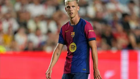 Dani Olmo em campo no confronto entre Rayo Vallecano e Barcelona pela La Liga, no dia 27 de agosto de 2024. (Sipa US / Alamy Stock Photo)