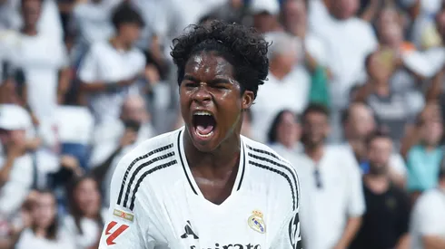 Endrick comemora primeiro gol dele no Real Madrid