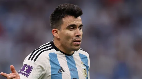 Marcos Acuña, da Argentina, reage durante a Copa do Mundo FIFA Qatar 2022. (Foto: Julian Finney/Getty Images)