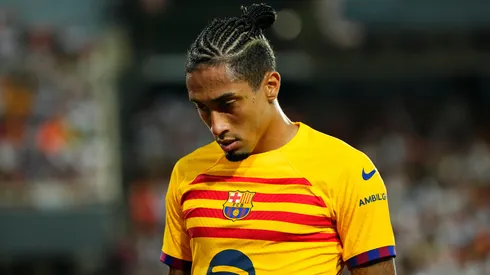 Raphinha em partida pelo Barcelona