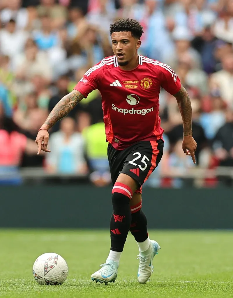 Jadon Sancho nos tempos de Manchester United antes do empréstimo. (Photo by David Rogers/Getty Images)