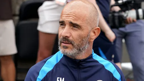 COLUMBUS, OHIO – AUGUST 03: Enzo Maresca manager of Chelsea FC looks on from the bench before the pre-season against Manchester City friendly at Ohio Stadium on August 03, 2024 in Columbus, Ohio. (Photo by Jason Mowry/Getty Images)