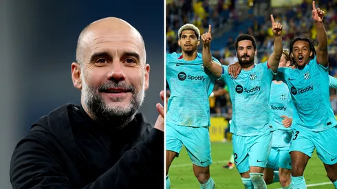 Titular do Barcelona quer jogar no Manchester City. Fotos: Justin Setterfield e Angel Martinez/Getty Imagens